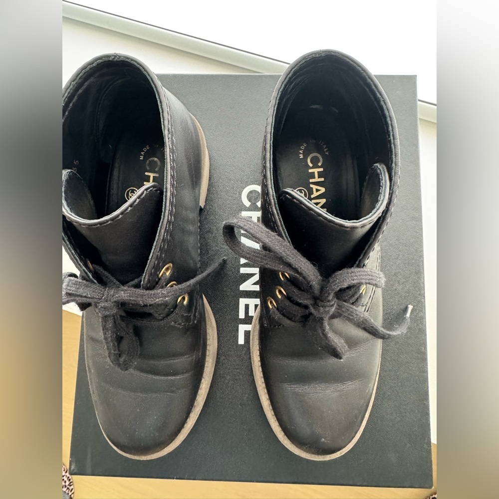 Chanel Black Leather Ankle Boots - Picture 3 of 5